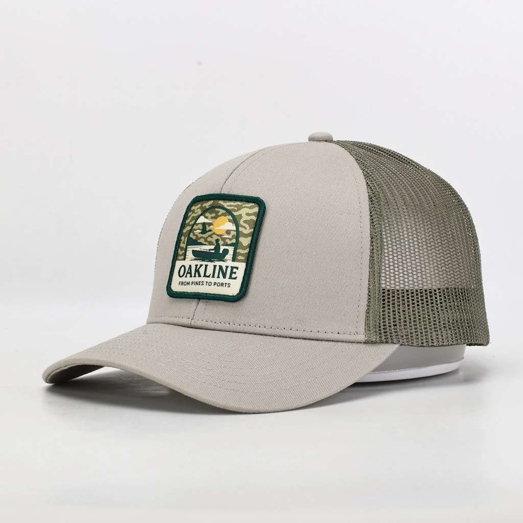 The Pines to Ports Trucker — Gray / Olive Mesh