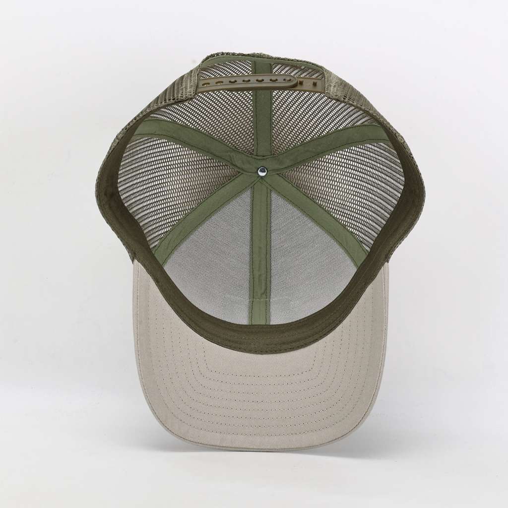 The Pines to Ports Trucker — Gray / Olive Mesh